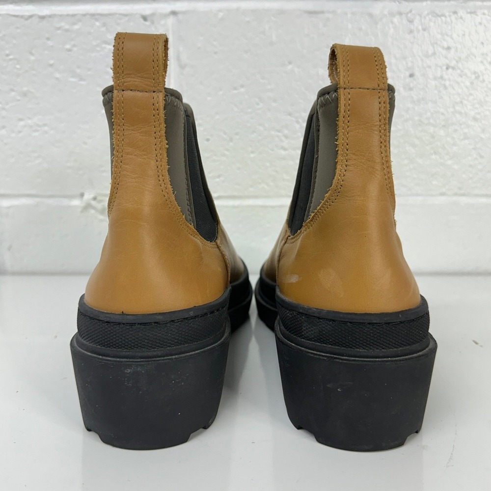 Cos Chelsea Boots Tan Leather Lug Sole Block Heel / Womens 8.5 View 5